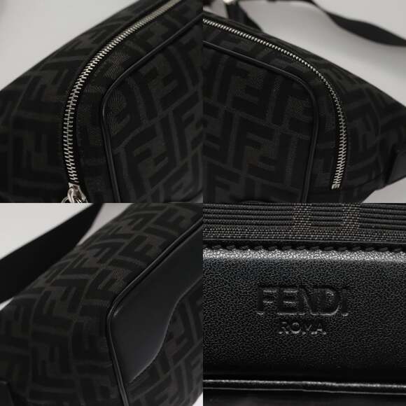 FENDI Zucca Canvas Shoulder Bag Black - Picture 11 of 12